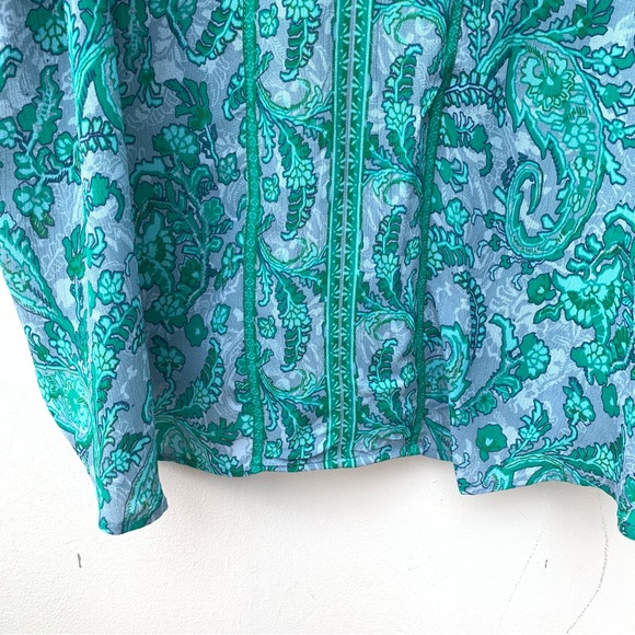 East UK Ladies Size XL Semi Sheer Tunic Blouse Loose Fit Oversized Teal Blue - Picture 5 of 9